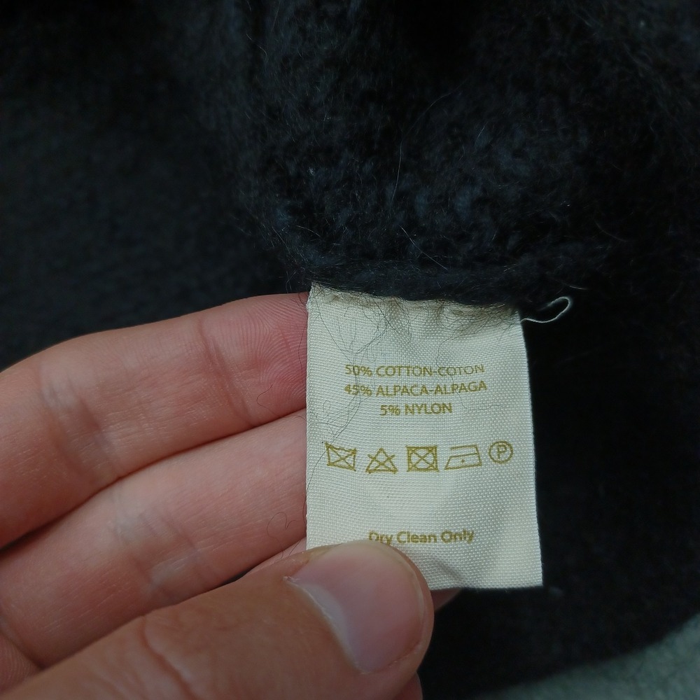 Free People Sweater Womens Large Black V Neck Alpaca Blend Pullover Preppy - Picture 5 of 8